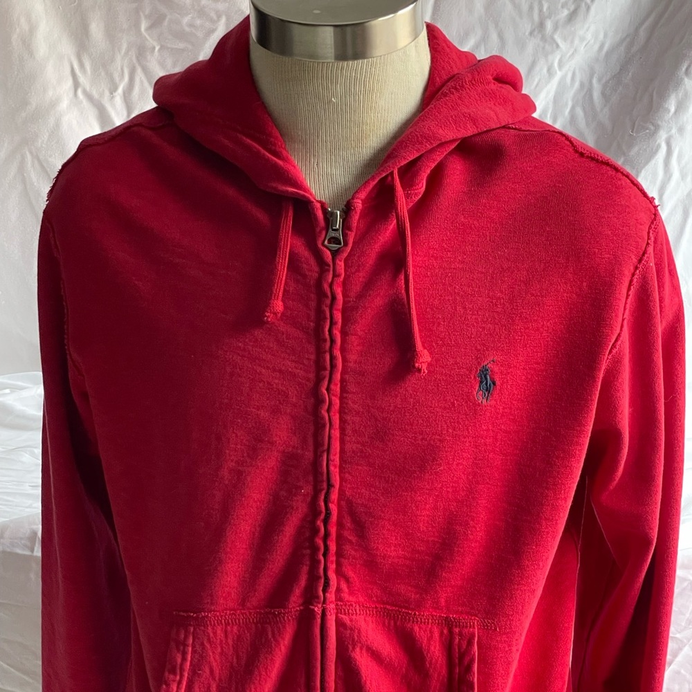 Ralph Lauren Polo zip up hoodie! Red!